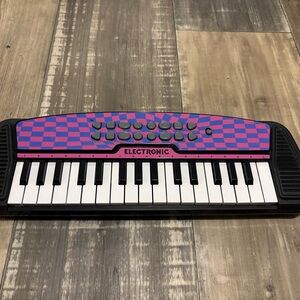 Electronic Keyboard - Pink & Blue Checker Design
